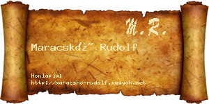 Maracskó Rudolf névjegykártya